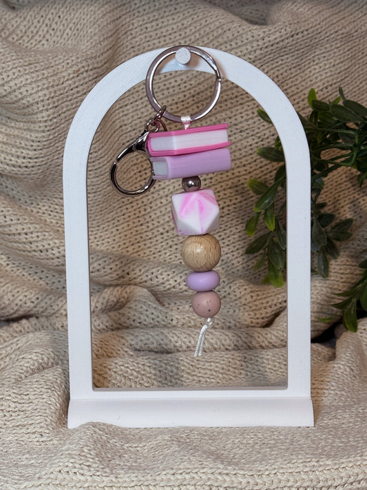 Pink & Purple with Silver Keyring