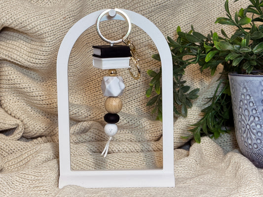 Black & White with Gold Keyring